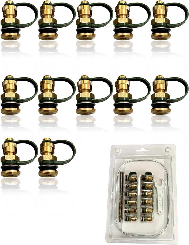 C CLINK Fuel Gas Can Vent Caps, 12 Pack Brass Vent Kits with Lanyard-Attached Cap for Gas Can Tank to Allow Faster Flowing - Image 4